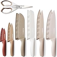 Astercook Knife Set, 13 Pieces Kitchen Knives Set with Healthy Anti-Rust Coating, Dishwasher Safe, Stainless Steel Chef...