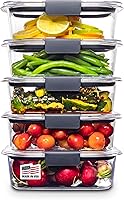 Rubbermaid Brilliance Food Storage Containers BPA Free Airtight Lids Ideal for Lunch Meal Prep & Leftovers Set of 5 (3.2...