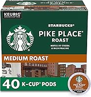 Starbucks Medium Roast K-Cup Coffee Pods — Pike Place for Keurig Brewers — 1 box (40 pods)