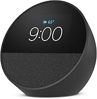 Amazon Echo Spot, Great for nightstands, offices and kitchens, Smart alarm clock with Alexa, Black